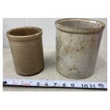 2 Small Stoneware Crocks