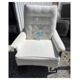 High Back White Club Chair