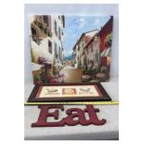 Painted Canvas European street cafï¿½ scene,