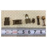 Miniature Dollhouse Brown/Gold Plastic Furniture
