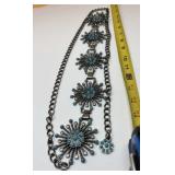 Vtg western-style turquoise concho chain belt