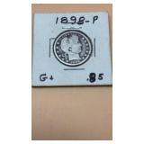 1898-P Barber Silver Quarter