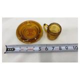 1960s Amber Glass Mini Beer Barrel Mug Stein
