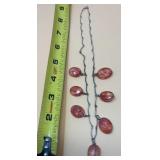 Vtg .925 sterling silver station dangle necklace