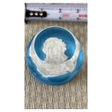 Baccarat Crystal Turquoise Faceted Cameo