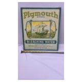 Plymouth Brand Bleaching Water tin sign