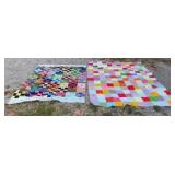 70x96 inch Unfinished Quilt top and 55x78 inch