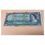 1954 Canadian One Dollar banknote issued by the