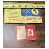 Vtg Reddy Kilowatt advertising card and lapel