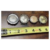 4-Vtg Timex mechanical wristwatches featuring