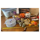 Halloween Decor in Tote with Lid