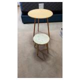 Wooden Stool and Plant Stand