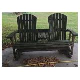 Wooden Two-Person Adirondack-Style Glider Bench