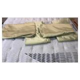 Set of Pea Green Black out Curtains