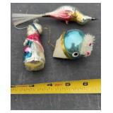 3-Shiny Brite Mercury Glass Christmas Ornaments