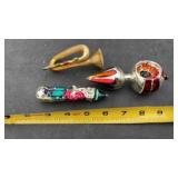 3-Shiny Brite Mercury Glass Christmas Ornaments