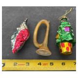 3-Vtg Shiny Brite Mercury Glass Christmas