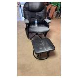 Black Faux Leather Glider Recliner