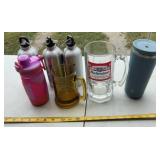 Heavy Glass Budweiser Mug, Amber Glass Mug and