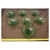 Green Glass Dessert Bowls