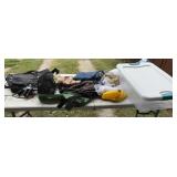 Tote with Lid Portable Car Fan, Curtains, Laptop