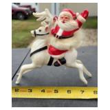 Hard Plastic Santa With Reindeer