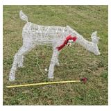 Lighted White Wire Christmas Reindeer Yard