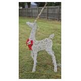 Lighted White Wire Christmas Reindeer Yard