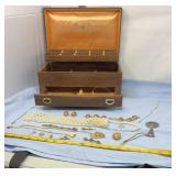Vtg Jewelry Box with Costume Jewelry