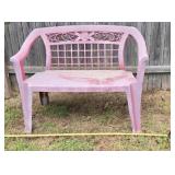Pink Plastic Garden Bench