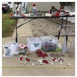 3-Totes with Lids of Christmas Decor