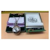 Mullingar Pewter Celtic Harp Pocket Watch Housed