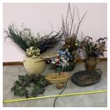 Home Decor-Baskets, Faux Flowers