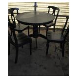 Wooden Black Round Table 4 Chairs 42x30