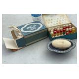 Avon Samples and Soap Dish with Soap