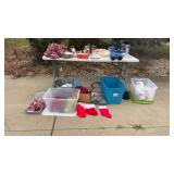 Large Lot of Totes with Lids of Christmas Decor