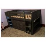 Donco Kids Louver Antique Grey Twin Low Loft Bed