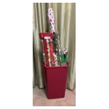 Trash Can Full of Wrapping Paper