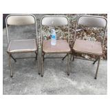 3 Metal Folding Chairs