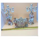 3pc German Porcelain Garniture Set