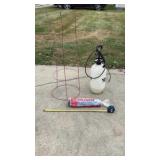 Tomato Cage, Sprayer, Black Plastic Liner