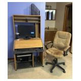 Computer Desk with Computer and HP Printer