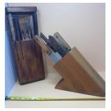 Wooden Knife Blocks with Knives