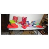 Plastic and glass food containers strainers
