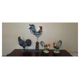 Chickens metal and ceramic