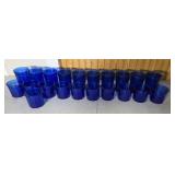 Blue glassware set two sizes