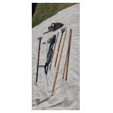 Electric hedge clippers edger broom handles