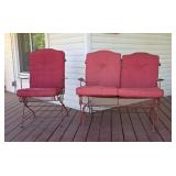 K C Chiefs expanded Steel patio glider and chair
