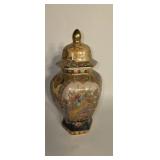 Vintage Chinese Hexagon Shaped Ginger Jar Floral