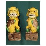 2 Antique Porcelain Foo/Fu Dog Shishi Guardian